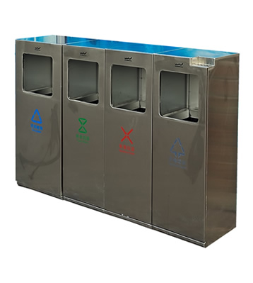 戶外廣場(chǎng)組合式不銹鋼分類(lèi)垃圾桶主圖