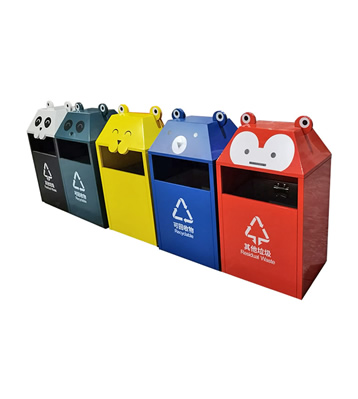 戶外卡通動漫造型不銹鋼分類垃圾桶