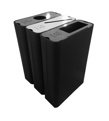 出口室內商用噴粉三分類不銹鋼果皮箱