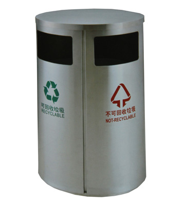 室內不銹鋼兩分類垃圾桶