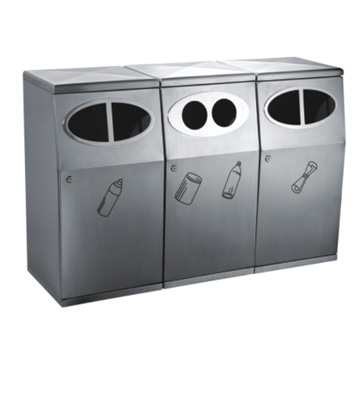 室內(nèi)不銹鋼三分類垃圾桶主圖