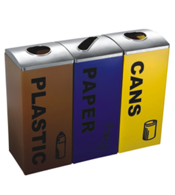 室內不銹鋼三分類回收箱