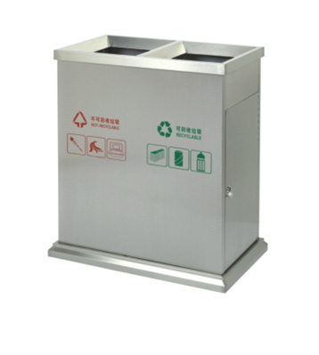環保不銹鋼二分類垃圾桶