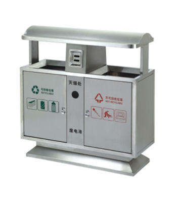 戶外景區常用不銹鋼分類環保垃圾桶主圖