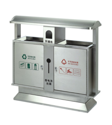 戶外不銹鋼分類垃圾箱