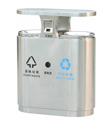 不銹鋼地鐵分類果皮箱