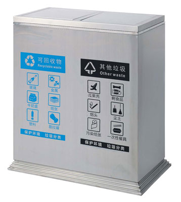 不銹鋼彈蓋環(huán)衛(wèi)垃圾桶