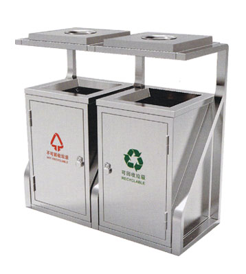 不銹鋼戶外物業分類垃圾桶