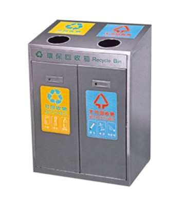 不銹鋼二分類環保果皮箱主圖