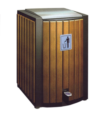 腳踏式鋼木垃圾桶主圖