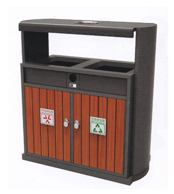 室內分類環保鋼木垃圾桶