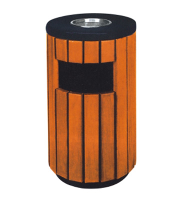 景區(qū)圓形鋼木垃圾桶