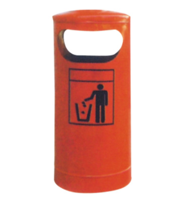 消防部隊(duì)定制戶外圓形鋼制垃圾桶