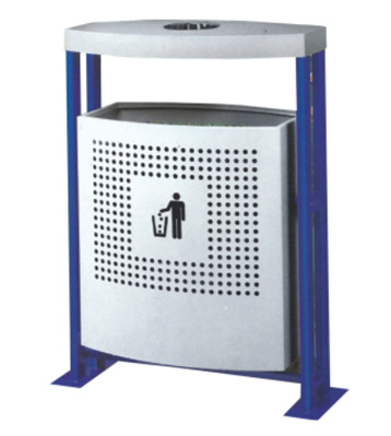 戶外街道沖孔鋼制垃圾桶