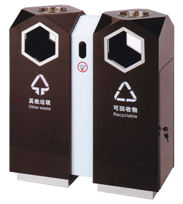 菱面體鋼制分類垃圾桶