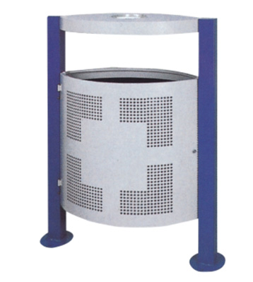 戶外小區沖孔鋼制垃圾桶