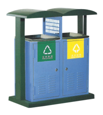 對開門戶外分類垃圾桶