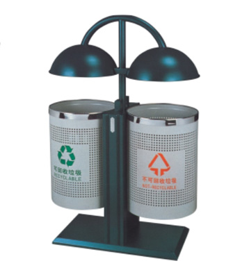 裝飾路燈式鋼制垃圾桶