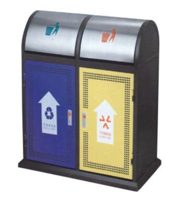 推蓋分類鋼制垃圾桶