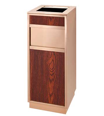 仿木紋玫瑰金垃圾桶
