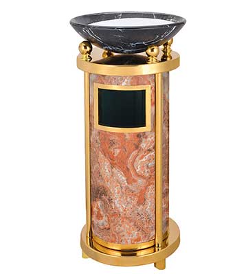 圓形仿石鈦金垃圾桶