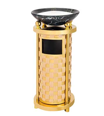 鈦金編織紋垃圾桶