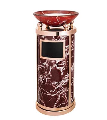 圓形玫瑰金落地垃圾桶