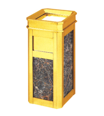 方水晶鈦金座地煙灰桶