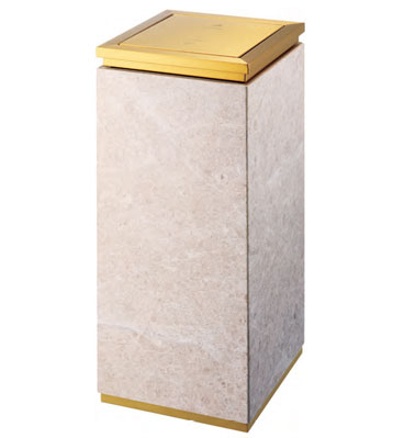 土豪金帶大理石鈦金垃圾桶
