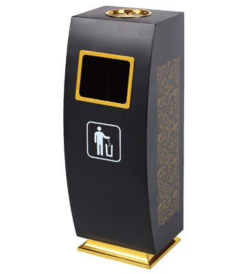 弧形不銹鋼烤漆垃圾桶