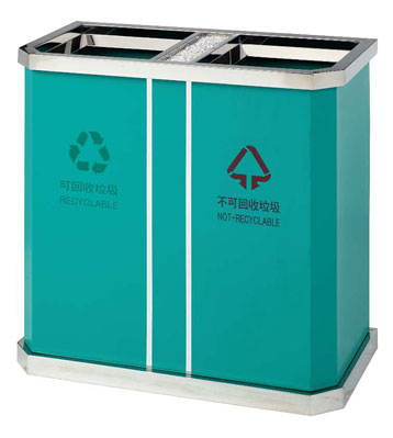 不銹鋼機(jī)場(chǎng)分類垃圾桶