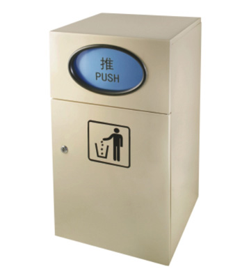 方形商場(chǎng)推蓋鐵皮垃圾箱