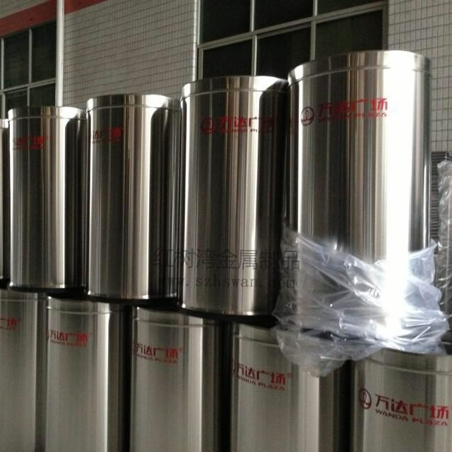 商場(chǎng)不銹鋼圓形垃圾桶